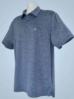 Vineyard Vines Performance Polo Men’s L Blue Striped with Martha’s Vineyard Logo